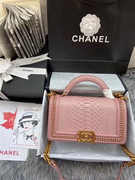 chanel boy python pink|Chanel handbags boys.